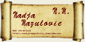 Nadja Mazulović vizit kartica